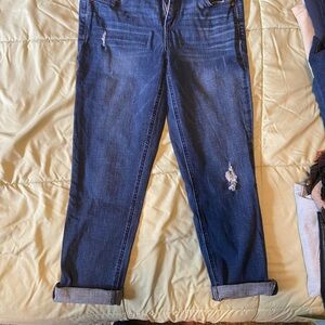 Wit & Wisdom Blue Boyfriend Jeans with Distressed Detail